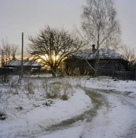 One of the ghost villages in Chernobyl, Ukraine. December 2010.